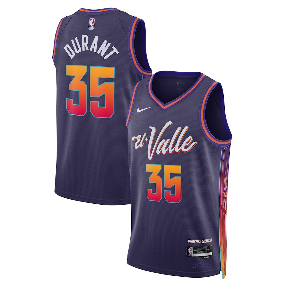 Men Phoenix Suns 35 Kevin Durant Nike Purple City Edition 2023-24 Swingman NBA Jersey
